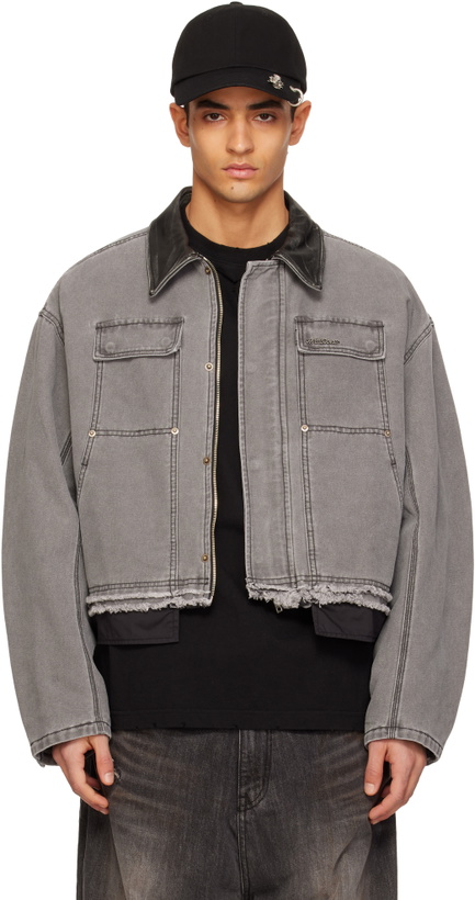 Photo: We11done Gray Cut-Out Work Jacket