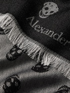 ALEXANDER MCQUEEN - Fringed Wool and Silk-Blend Jacquard Scarf