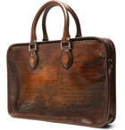 Berluti - Un Jour Mini Scritto Leather Briefcase - Men - Brown