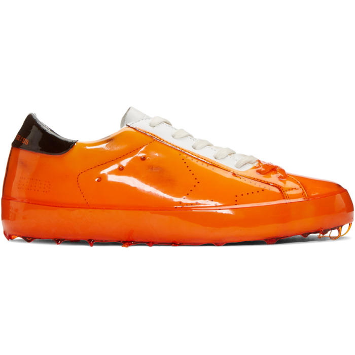 Golden Goose Orange Skate Dip Superstar Sneakers
