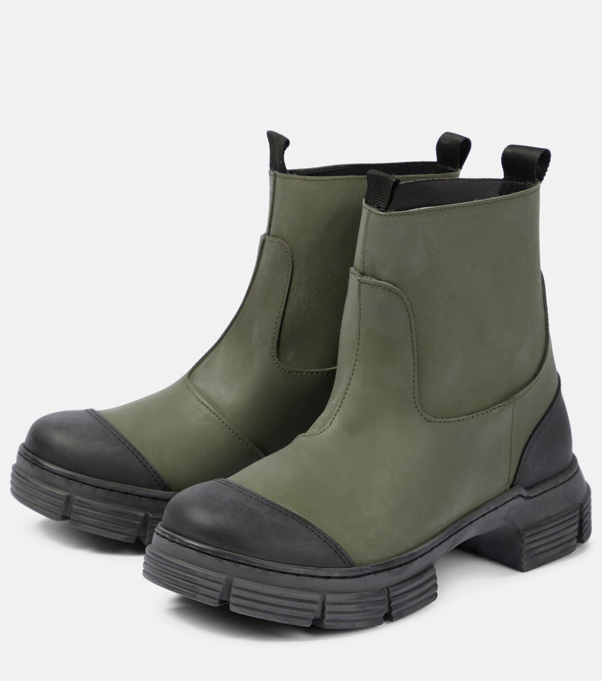 ganni rubber ankle boots