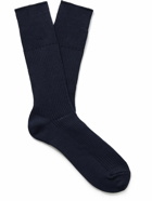 Anonymous Ism - Brilliant Ribbed-Knit Socks - Blue