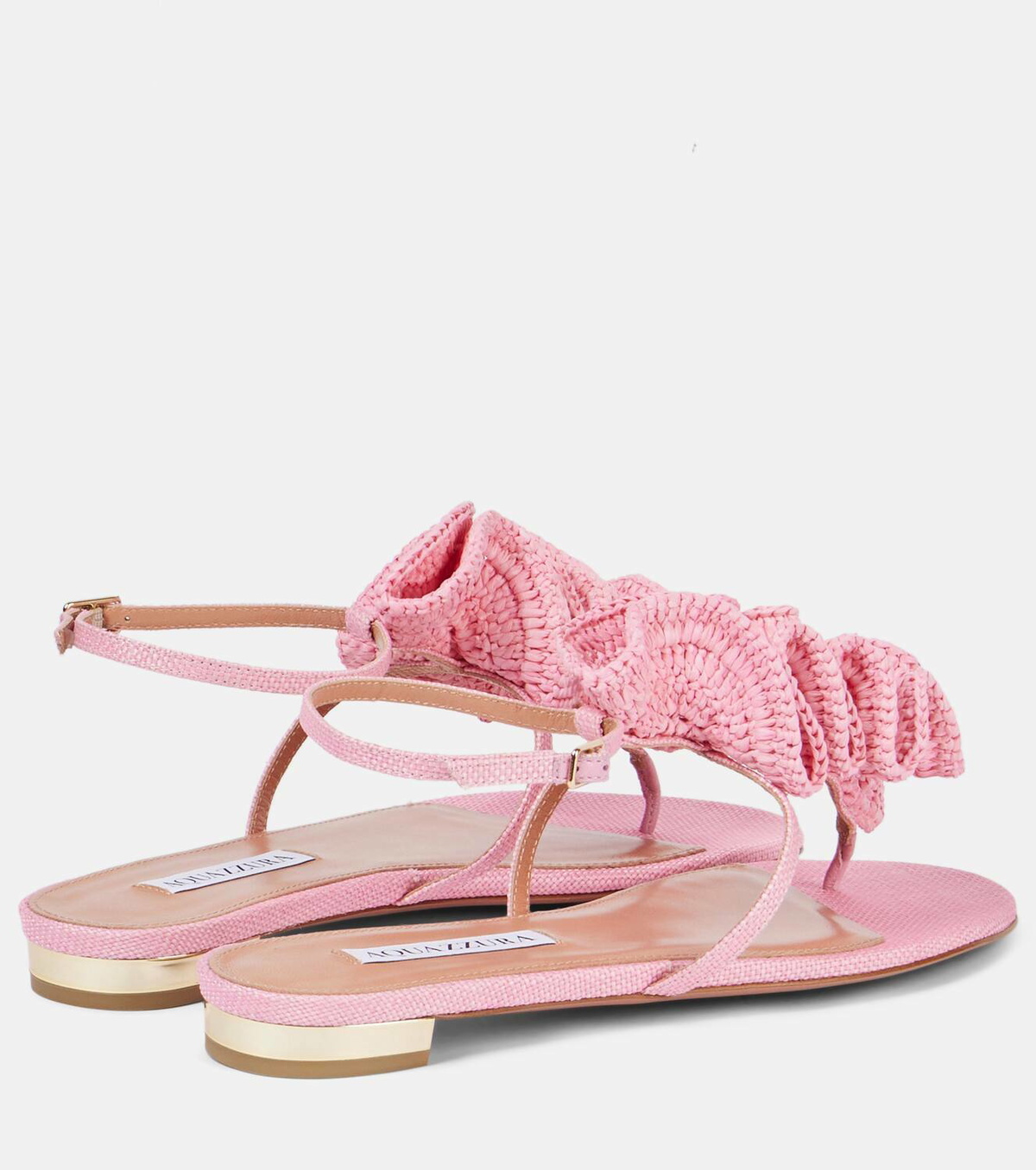 Aquazzura Noches Tropicales raffia thong sandals