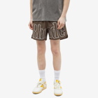 Rhude Men's Logo Swim Short in Dark Grey