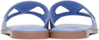 Valentino Garavani Blue VLogo Cutout Slides