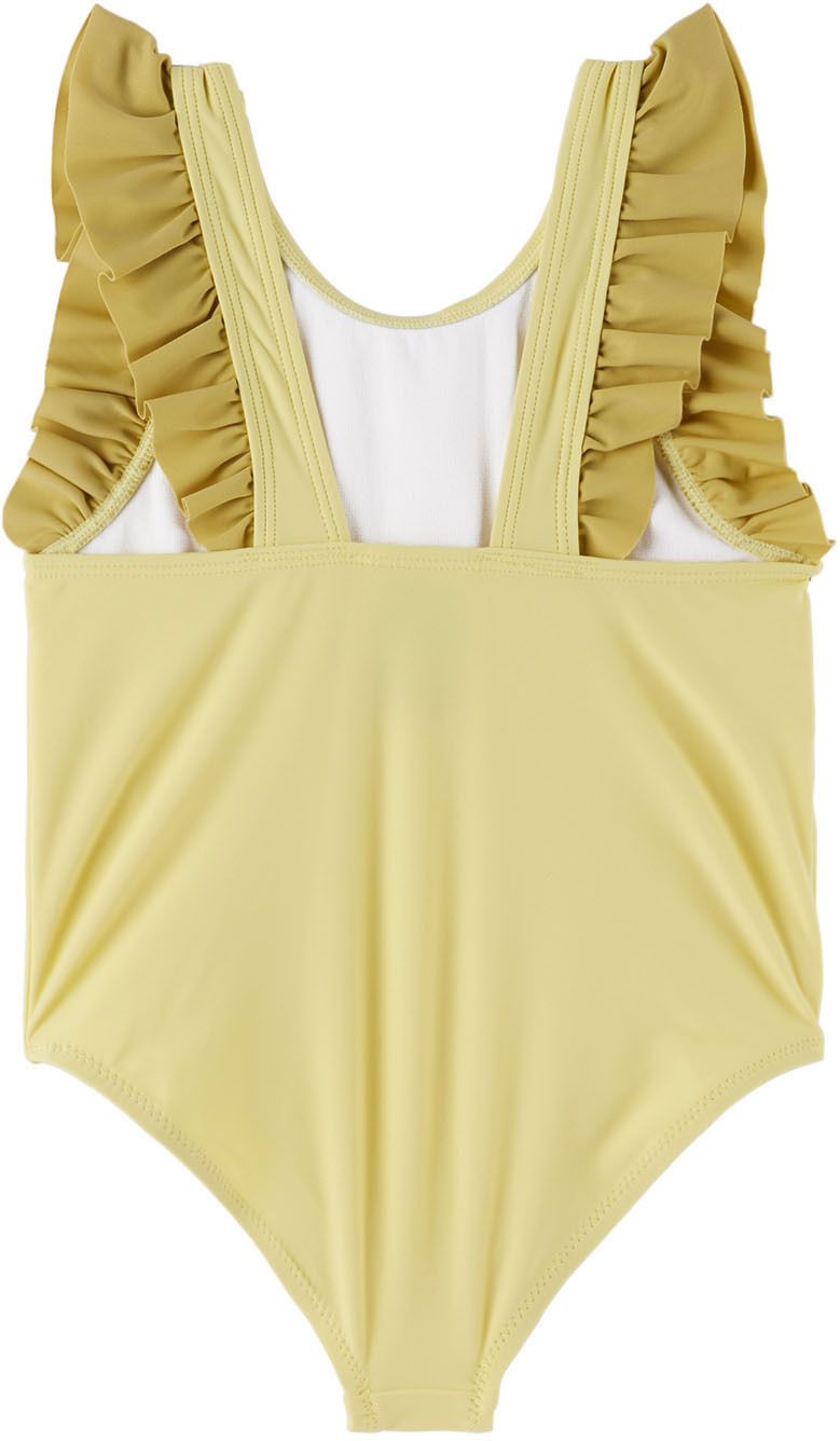 Coco Village Kids Yellow Ruffled One-Piece Swimsuit