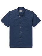 OLIVER SPENCER - Convertible-Collar Cotton Shirt - Blue