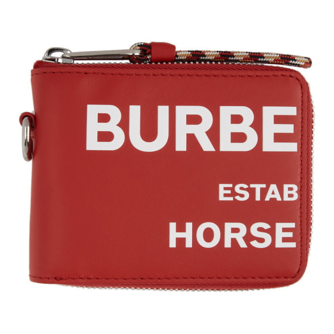 Photo: Burberry Red Horseferry Print Zip-Around Wallet