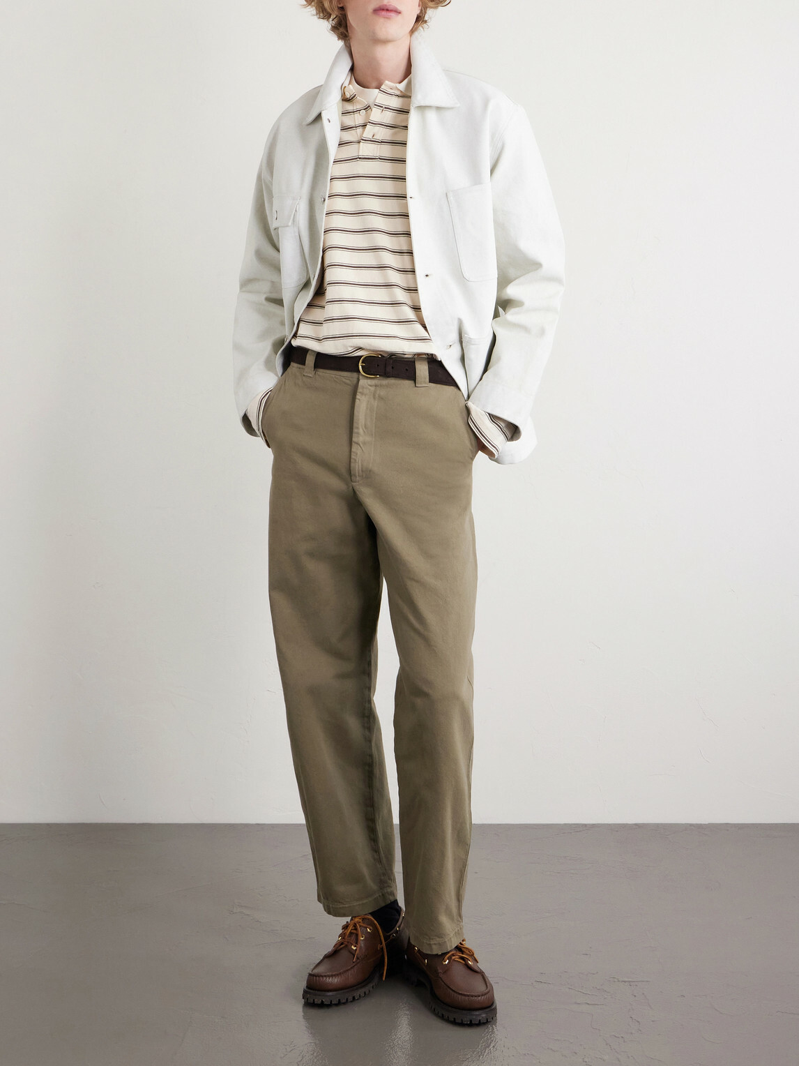 A.P.C. - Ville Cropped Straight-Leg Cotton-Gabardine Chinos - Green