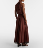 Poupette St Barth Nina halterneck satin maxi dress