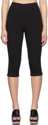 MSGM Black Crinkle Embossed Capris