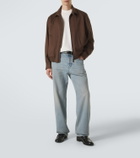 Moncler Leather-trimmed cotton jersey T-shirt