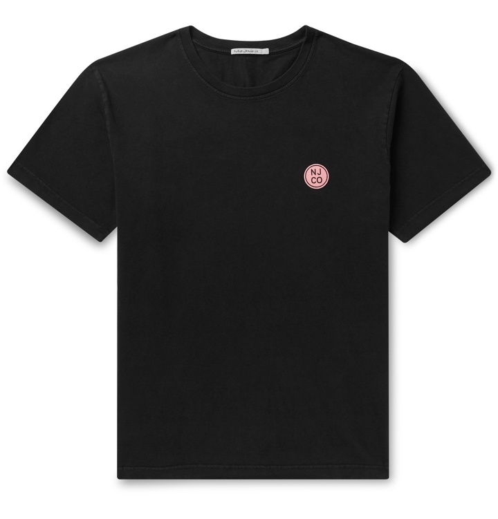 Photo: Nudie Jeans - Uno Logo-Appliquéd Organic Cotton-Jersey T-Shirt - Black