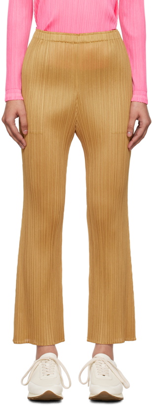 Photo: PLEATS PLEASE ISSEY MIYAKE Yellow Monthly Colors May Trousers