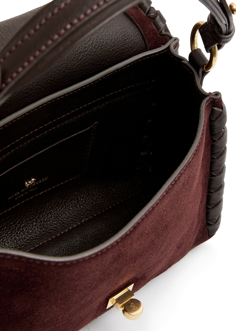 Anya Hindmarch Mortimer Leather and Suede Cross-body bag - Burgundy - One Size