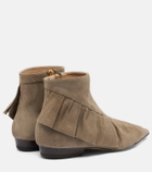 JW Anderson Ruffled suede ankle boots