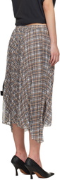 Acne Studios Tan Checked Maxi Skirt