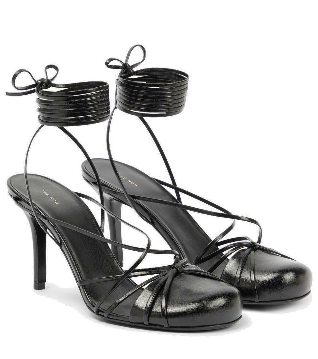 Charlotte satin sandals in black - The Row