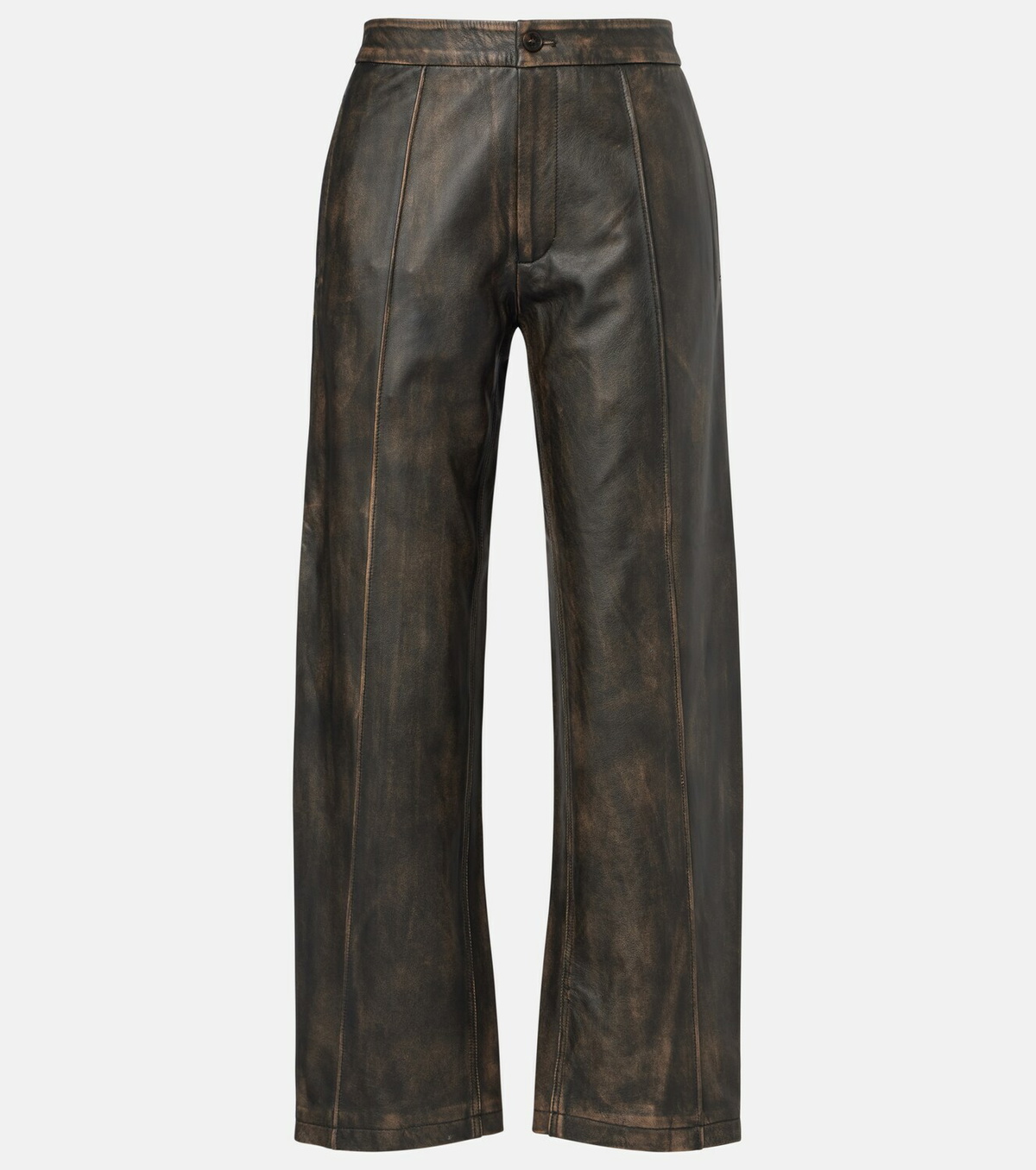 Jacques Wei High-rise leather wide-leg pants