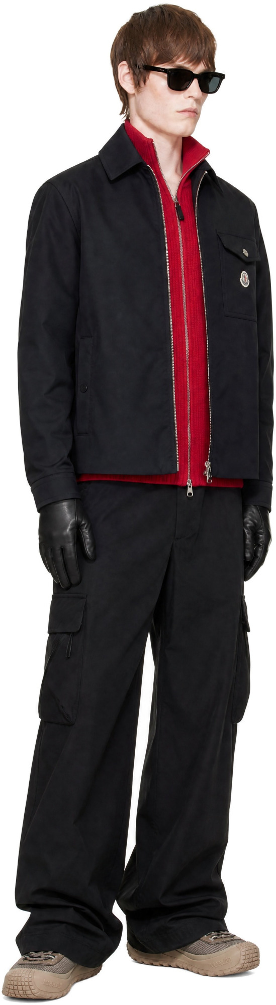 Moncler Black Logo Zip Cargo Pants