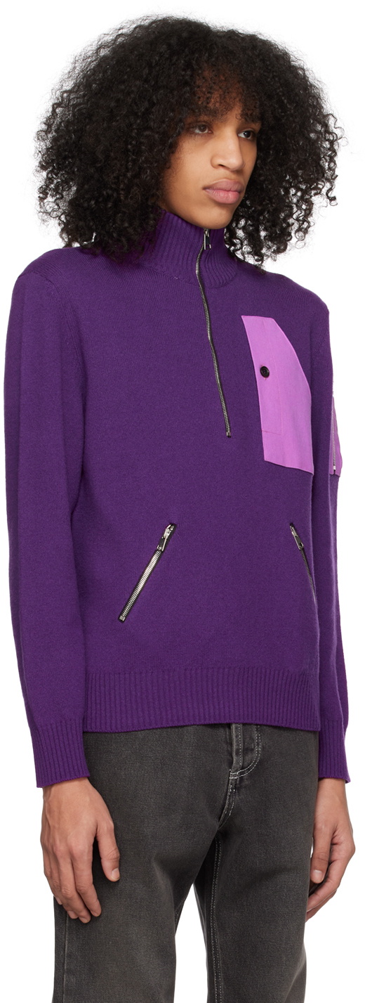 Winnie New York Purple Half-Zip Sweater
