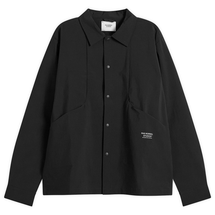 Photo: Pas Normal Studios Men's Off-Race Tech Overshirt in Black