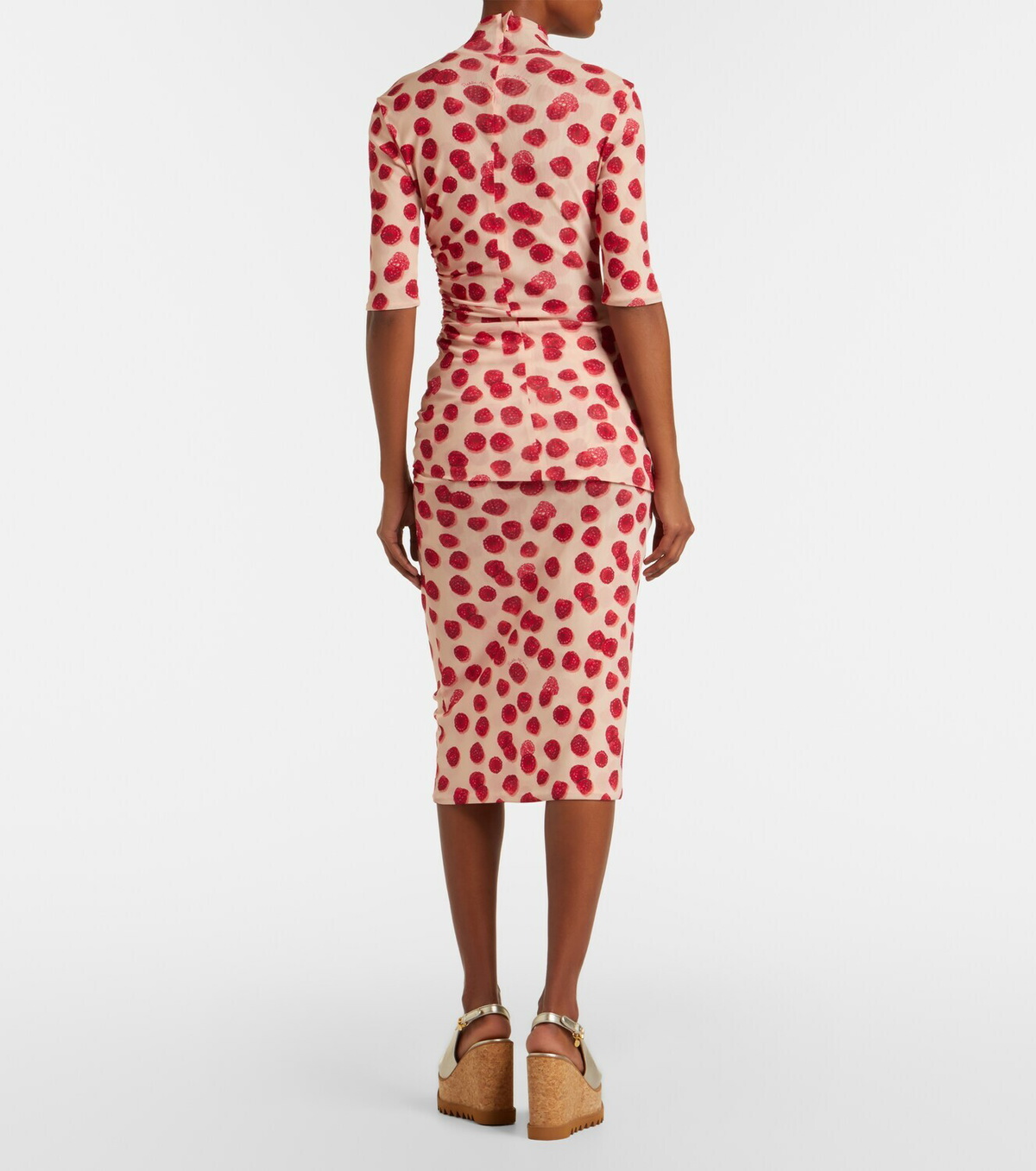 Stella McCartney Printed mesh midi skirt