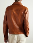 Versace - Full-Grain Leather Jacket - Brown