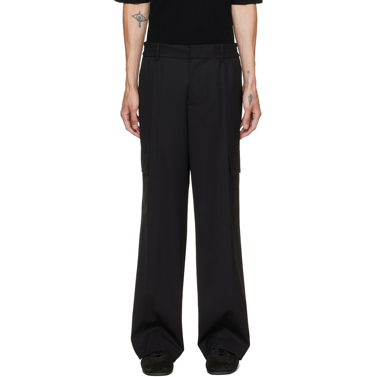 Helmut Lang Black Wool Utility Trousers