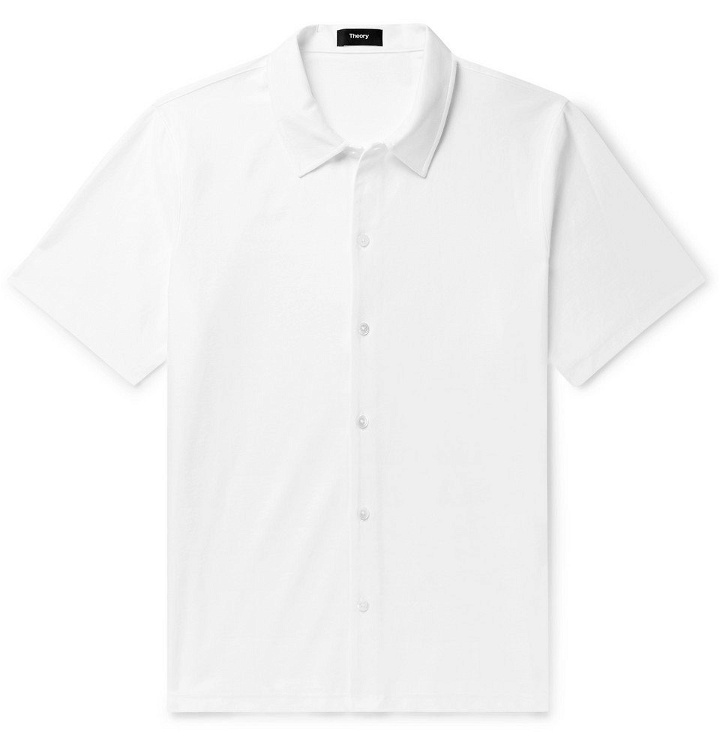 Photo: Theory - Isak Textured-Cotton Shirt - White