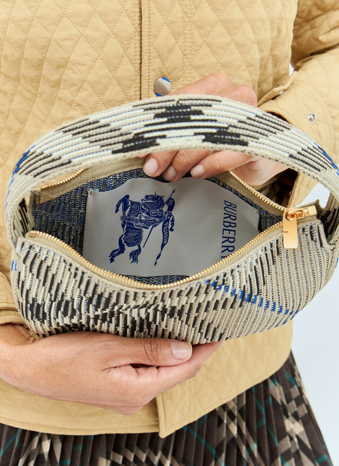 Burberry Check Mini Knitted Shoulder Bag