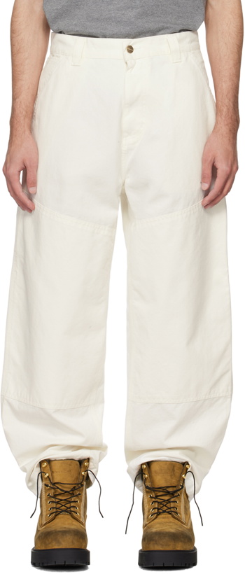 Photo: Carhartt Work In Progress Off-White Wide Panel Trousers