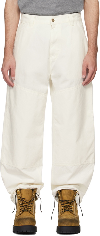 Photo: Carhartt Work In Progress Off-White Wide Panel Trousers