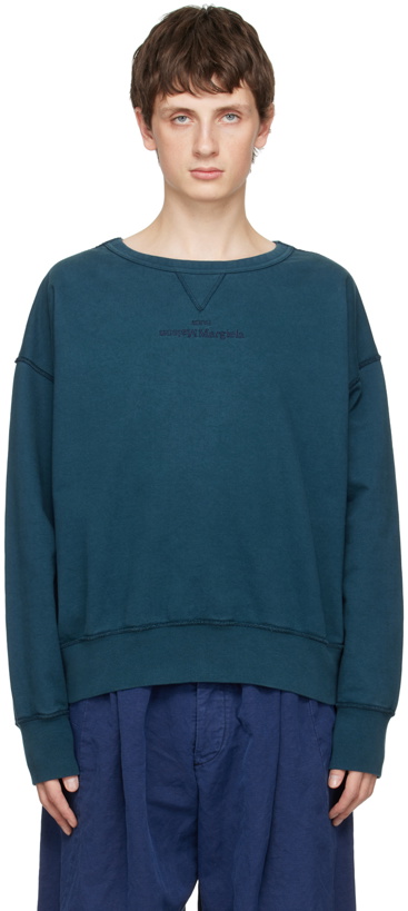Photo: Maison Margiela Blue Embroidered Sweatshirt