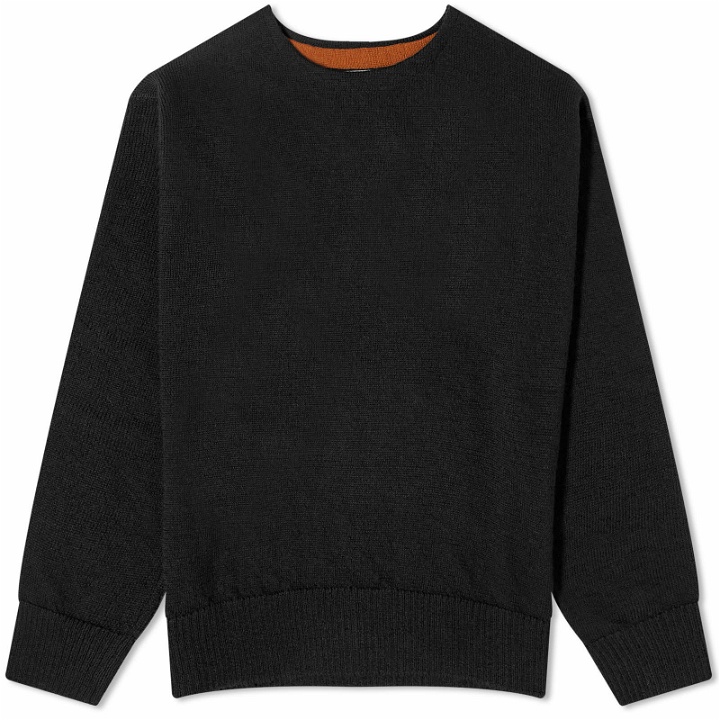 Photo: MHL by Margaret Howell Men's Contrast Stitch Crew Knit in Ink