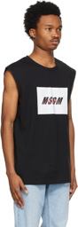 MSGM Black Active Logo T-Shirt