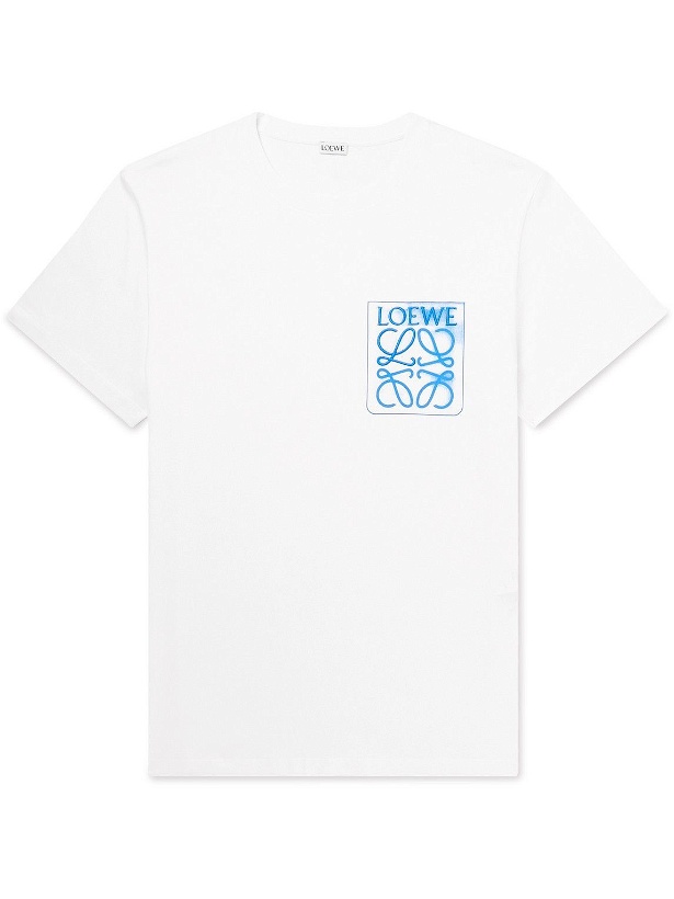 Photo: Loewe - Anagram Logo-Detailed Cotton-Jersey T-Shirt - White