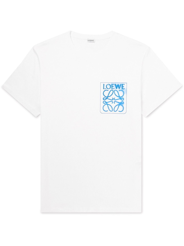 Photo: Loewe - Anagram Logo-Detailed Cotton-Jersey T-Shirt - White