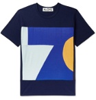 Aloye - Colour-Block Cotton-Jersey T-Shirt - Blue