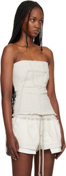 Rick Owens DRKSHDW Off-White Temple Bustier Denim Top