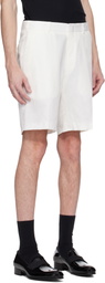Brioni Off-White Cotton Gabardine Shorts