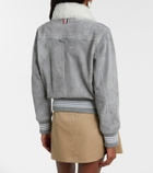Thom Browne Shearling-trimmed suede jacket