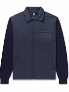 Herno - Slim-Fit Panelled Cotton and Shell Padded Shirt Jacket - Blue