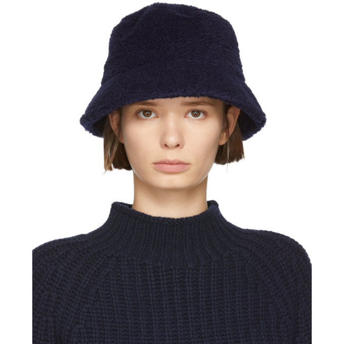 YMC Navy Fleece Bucket Hat YMC