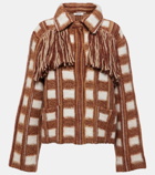 Dorothee Schumacher Dizzy fringed checked jacquard jacket