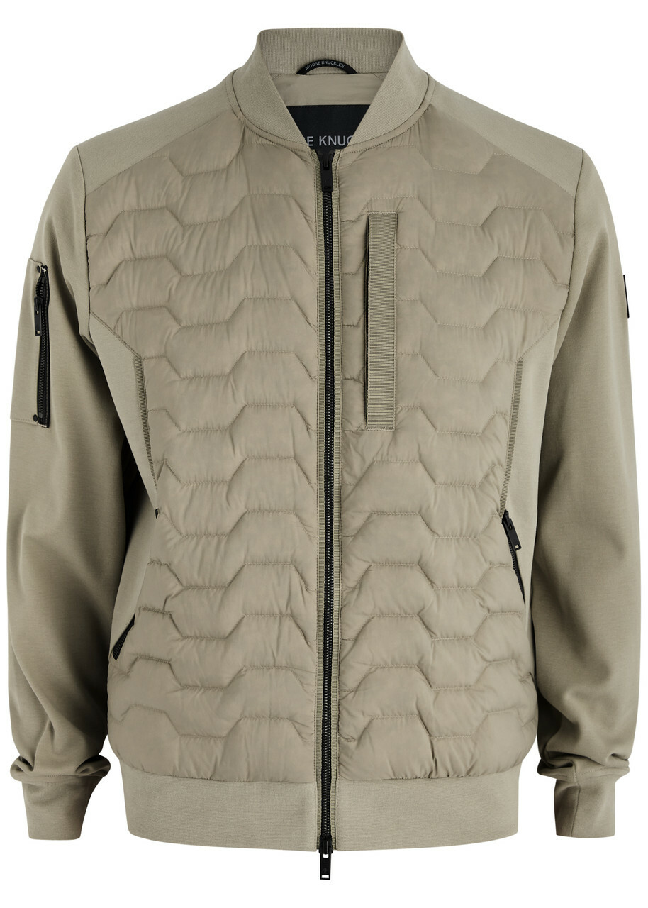 Moose Knuckles Granite Nylon and Cotton Bomber Jacket Green