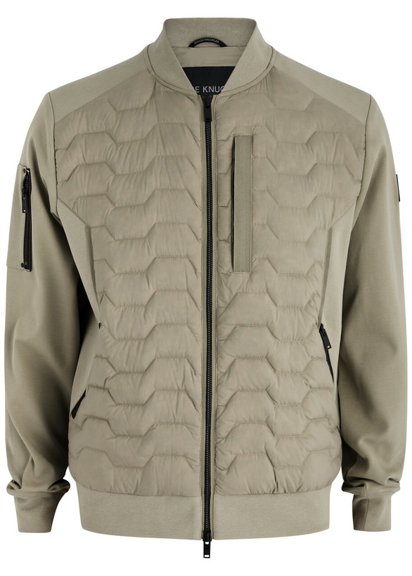 Photo: Moose Knuckles Granite Nylon and Cotton Bomber Jacket Green