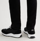 AMI - Spring Low Suede-Trimmed Shell Sneakers - Black