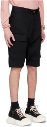 Rick Owens Drkshdw Black Cargo Denim Shorts