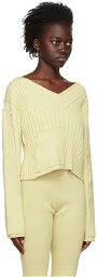 PERVERZE Off-White Multi Rib V-Neck Sweater